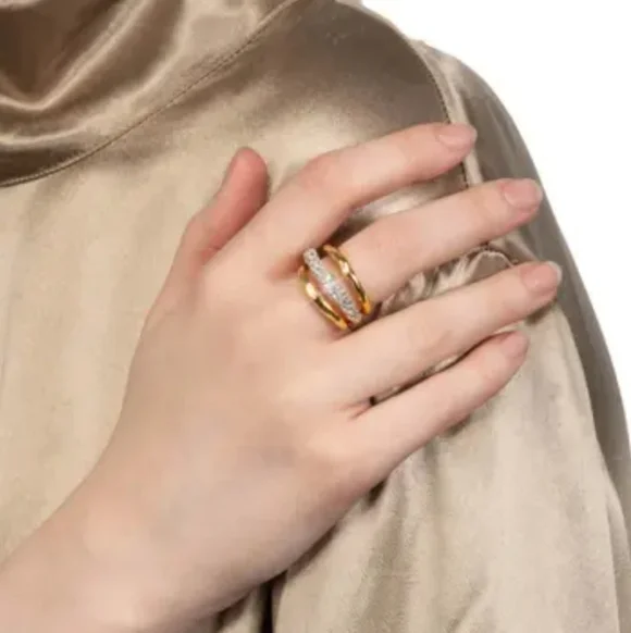 Alexis Bittar Solanales Crystal Orbiting Ring-gold Size 7 - Picture 3 of 7